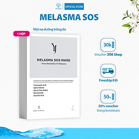 Hộp 10 miếng mặt nạ dưỡng trắng da Melasma SOS Mask, cấp cứu cho làn da ĐEN SẠM - Yuejin