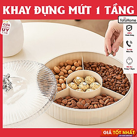 Mua Khay Đựng Bánh Kẹo Hạt Mứt Ngày Tết Bằng Nhựa Có Nắp Đậy Trong Suốt  Thân Kem Viền Bạc Cao Cấp