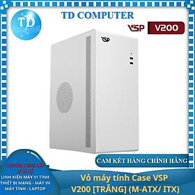 Vỏ máy tính Case VSP V200 [TRẮNG] (M-ATX/ ITX) - Hàng chính hãng VSP phân phối