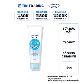 Sữa rửa mặt & tẩy trang tạo bọt dưỡng ẩm bổ sung ceramide SOFTYMO (190 g/tuýp)