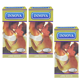 Bộ 2 hộp Bao cao su Innova Vàng gân và gai 12 bao / hộp - Kéo dài thời gian quan hệ + Tặng 1 hộp bao cao su Innova Vàng 12 bao