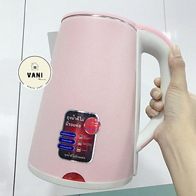 Mua Bình đun siêu tốc Thái 2.5L JL mới 2021 màu Pastel nhám cực xịn - Ấm đun siêu tốc inox 2500ml 2 lớp chống nóng Hồng Xanh