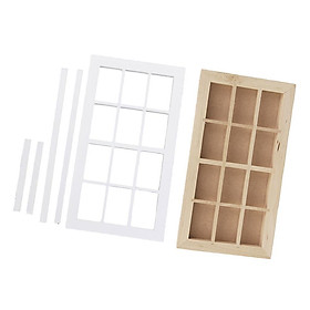 1:12 Scale Dolls House Wooden 12 Squares Windows Rectangle DIY Houseworks Toys Model