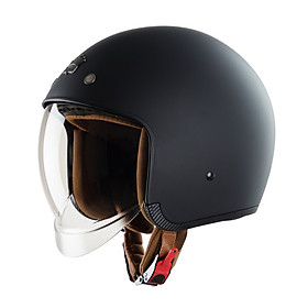 Nón bảo hiểm 3/4 kính âm Royal M139 Đen nhám cao cấp Lót tháo rời, che hết mặt