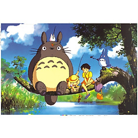 Tranh ghép hình 1000 mảnh nhựa mini 38x52cm Totoro trên cây