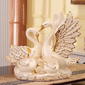 Mua Bộ sản phẩm gia đình thiên nga trắng phủ nhũ vàng