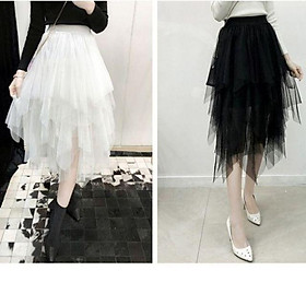 Chân váy ren Tulle - Tutu xếp tầng dáng dài thời trang cao cấp