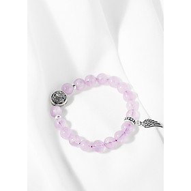 Vòng thạch anh tím ngọc phối charm cánh bạc Ngọc Quý Gemstones