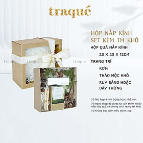 Mua  Hộp nắp kính - 6 mẫu  Hộp quà tặng giấy Kraft thân thiện môi trường - kèm giấy lót và dây thừng trang trí