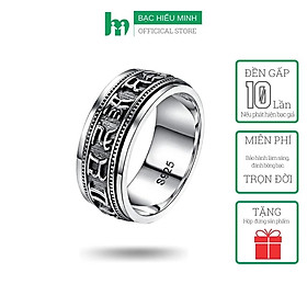 Nhẫn nam bạc thái - nhẫn xoay om mani padme hum - bạc hiểu minh na537w