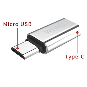 Bộ Chuyển Đổi Wiwu OTG Micro USB To Type-C Cho Các Điện Thoại Phổ Thông Chất Liệu Hợp Kim Nhôm Cao Cấp - Hàng Chính Hãng