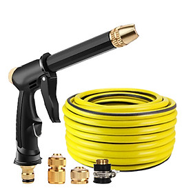 Mua Bộ dây và vòi xịt rửa xe tưới cây tăng áp thông minh 810-2498 (dây vàng-cút nối đồng)