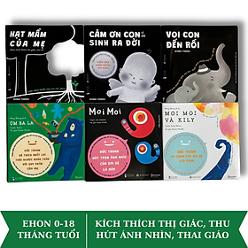 Hình ảnh Combo 6 tập ehon kích thích thị giác, khiến các bé ngừng khóc, thai giáo, Moimoi và Cảm ơn con, dành cho trẻ 0-18 tháng