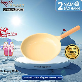Chảo Phủ Gốm Chống Dính Haatz - Made In Korea Size 24cm - 9 Lớp Đúc Nguyên Khối - Bảo Hành 2 Năm
