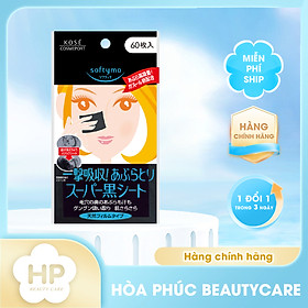 Giấy Thấm Dầu Than Hoạt Tính Kose Softymo Super Clean Tissue (60 Miếng)