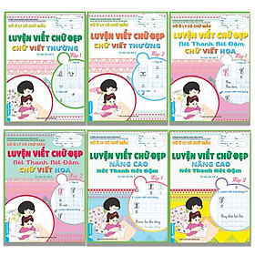 Vở ô ly có chữ mẫu - luyện viết chữ đẹp - combo 6 cuốn