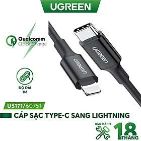 Mua Cáp sạc nhanh MFI USBC ra US171 PD 18W cho IP 8 đến Iphone 12 - Hàng Chính Hãng - Bảo Hành 18 Tháng