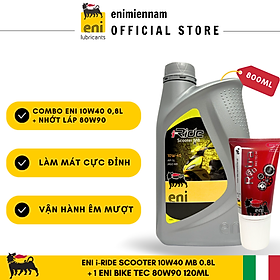 (HCM) Combo Eni Scooter 10W40 0.8L + Nhớt Láp 80W90 120ML