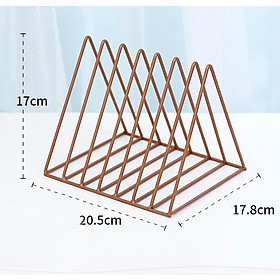 Giá đựng sách báo, tạp chí để bàn hình tam giác bằng sắt phong cách Bắc Âu
