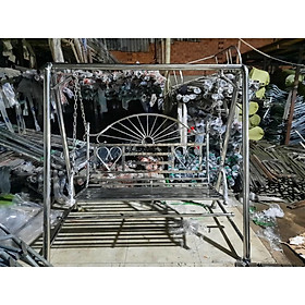 Mua Có Video - Xích Đu Inox Chữ A 100% INOX 1m6 Ghế Ngồi 1M2 Miễn Phí Vận Chuyển TPHCM