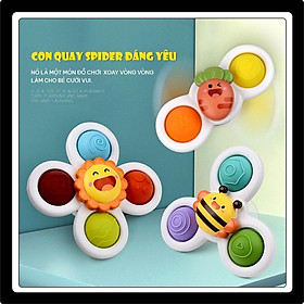 Bộ 3 Con Quay Đồ Chơi Spinner Dán Tường Kiểu Dáng Đáng Yêu Làm Từ Nhựa ABS Và Silicon An Toàn Cho Bé