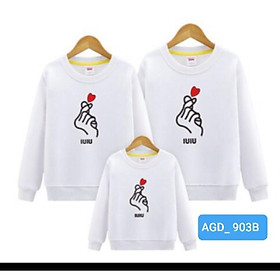 Áo thu đong dài tay nam nữ mẫu thả tim - MÃ AGD902
