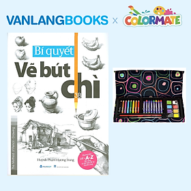 Sách Bí Quyết Vẽ Bút Chì + Bộ Màu Vẽ Đa Năng Hộp Giấy M28 - Vanlangbooks x Colormate