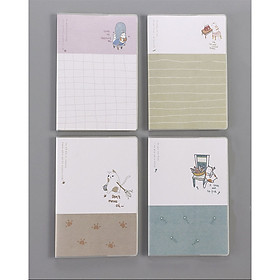 Sổ vở kẻ ngang bìa nhựa trong Sở thích của mèo béo A5 64 trang 21x14,5cm - 1 cuốn - hình ngẫu nhiên