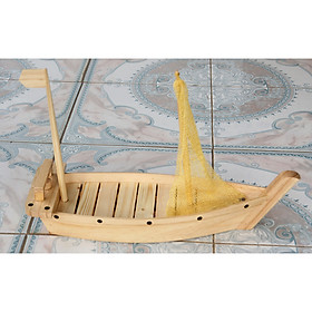 Khay Thuyền Gỗ 45cm Trang Trí Thực Phẩm Và Sushi - Sashimi Nhật Bản