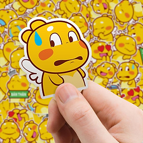 Set 60 Sticker khủng long Vàng Qoobee hình dán có ép lụa