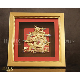 Mua Tranh rồng kim long dát vàng 24K 24x24cm