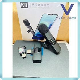 Mua Mic Thu Âm Cài Áo Không Dây K8-1 Dùng Cổng TYPE-C Và Đầu Chuyển Cho Aiphone Thích Hợp Cho Livestream  Thu Âm  Quay Video