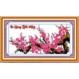 Tranh thêu chữ thập An khang thịnh vượng - đào hồng DLH-222268