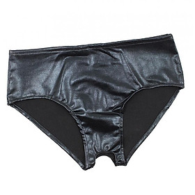 Women's  Wet Look PVC Leather Open Crotch Mini  Boyshorts Panties