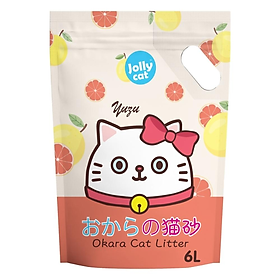 Cát Vệ Sinh Đậu Nành An Toàn Cho Mèo Không Bụi JollyCat Tofu 6L - Cam Nhật