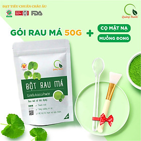 Túi Bột Rau Má Quảng Thanh 50g - Kèm Cọ Quét Mặt Nạ Cao Cấp