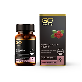 GO CRANBERRY 60,000+ 30 viên - Viên uống viêm đường tiết niệu nhập khẩu chính hãng GO Healthy New Zealand