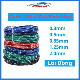 Cuộn 10 mét dây điện nhật lõi đồng 0.3mm, 0.5mm, 0.85mm, 1.25mm, 2mm chuyên dùng đấu điện cho ô tô xe máy