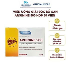 Thực phẩm bảo vệ sức khoẻ Arginine 500 giúp bổ gan, giải độc gan, bảo vệ tế bào gan - Hộp 60 viên