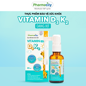 Xịt hỗ trợ xương, răng và hấp thu calci cho trẻ em Vitamin D3 K2 (Hộp 1 chai 25ml)