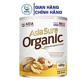 Combo 2 lon sữa hạt Asia Sure Organic 400g thương hiệu ASIA NUTRITION tác