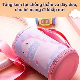 Bình nước cho bé đi học, Bình uống nước cho bé có ống hút 700ml bằng nhựa PP chịu nhiệt tốt tặng kèm túi và dây đeo tiện lợi BBShine – BN011