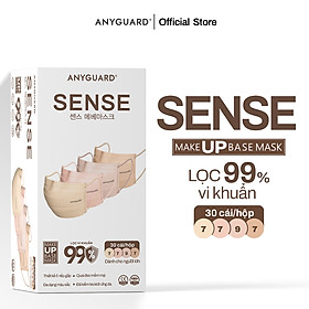 Hộp Khẩu Trang Y Tế ANYGUARD SENSE MAKE UP BASE Lọc 99% Vi Khuẩn, Màu Sắc Trendy, An Toàn Da Nhạy Cảm Dành Cho Người Lớn (Hộp 30 Chiếc Hồng Cam Đất)