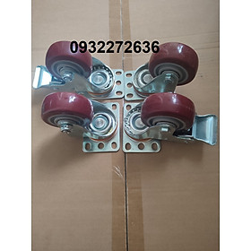 Mua Bánh xe đẩy hàng loại cao cấp chịu tải 250 kg  KT 70x30 mm - Di chuyển đa mặt sàn (bánh xoay và bánh xoay có hãm)