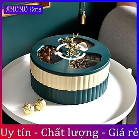 Mua KHAY MỨT TẾT   HỘP MỨT TẾT TAM GIÁC 3 TẦNG NHỰA CAO CẤP HÀNG NỘI ĐỊA TRUNG QUỐC SANG TRỌNG-tặng 10 lì xì tết