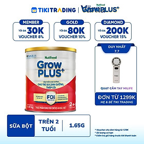 Sữa bột Nutifood GrowPLUS+ Suy Dinh Dưỡng (Đỏ) 2+ Lon 1,65KG