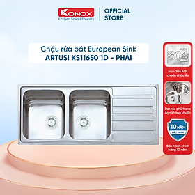 Mua Chậu rửa bát Konox  European Series  Model Artusi KS11650 1D   Inox 304AISI tiêu chuẩn châu Âu  1160x500x215(mm)  Hàng chính hãng