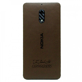 Ốp da dán cho Nokia 6 - Da thật nhập khẩu cao cấp - Hàng Chính hãng (Nâu đất)