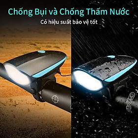 Hình ảnh Đèn Xe Đạp Thể Thao Siêu Sáng Còi To Chống Nước 