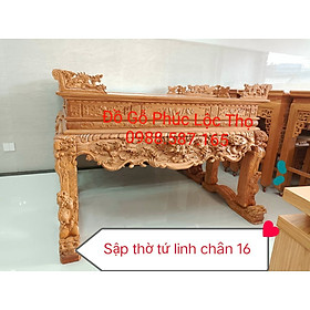 Mua Sập Thờ Tứ Linh Gõ Đỏ Chân 16 hàng chất lượng Siêu Đẹp 3ER ( FREESHIP 60 KM )